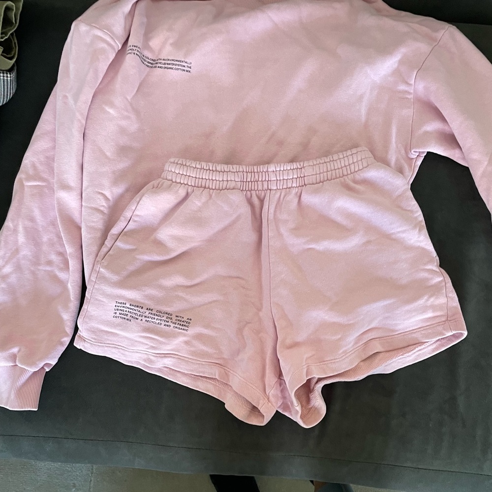 Pangaia pink shorts set